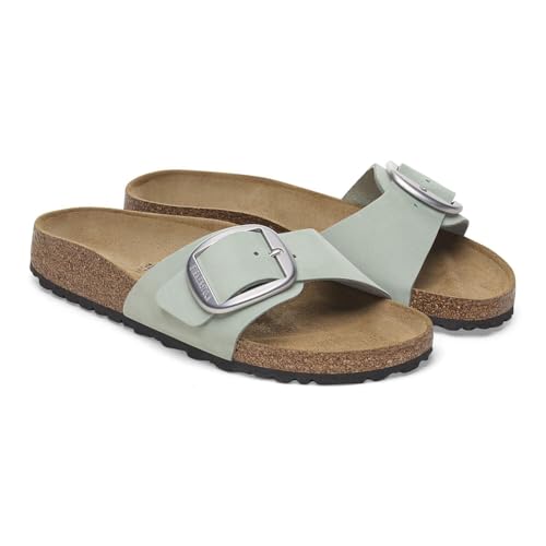 Madrid Big Buckle Nubuk Leather Pure Sage Schmale Weite Gr. EU 40 von BIRKENSTOCK