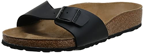 BIRKENSTOCK Damen Pantoletten Madrid vegan Birko-Flor black schwarz - 42/42.0 von BIRKENSTOCK