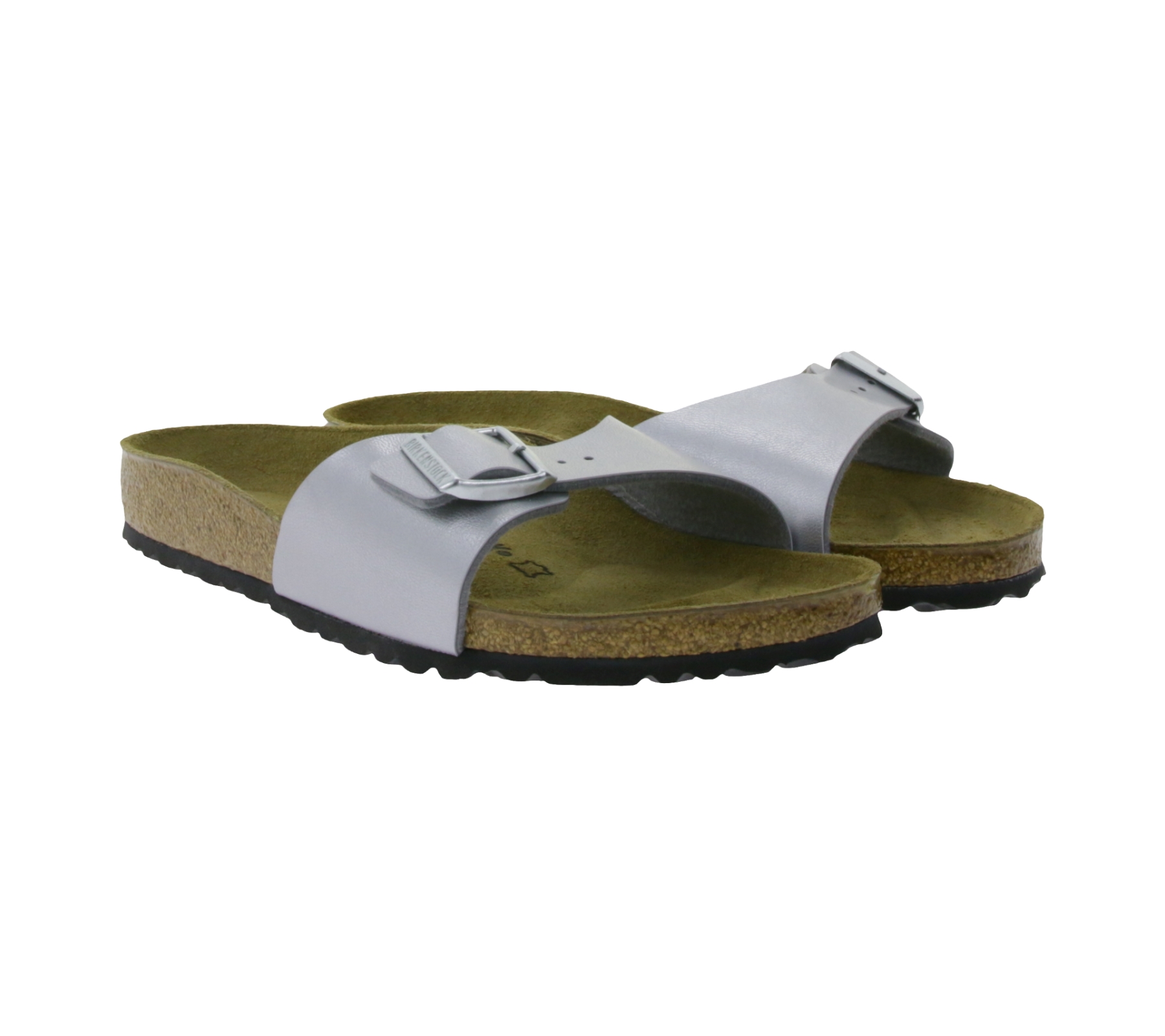 BIRKENSTOCK Madrid Pantoletten Made in Germany Sandale schmale Breite 0040413 Silber von BIRKENSTOCK