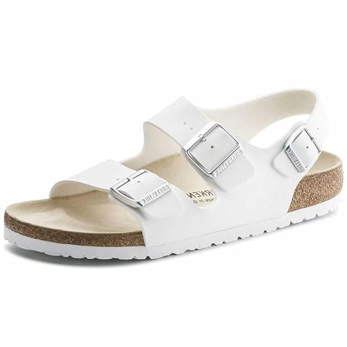 BIRKENSTOCK Milano BF Unisex,Damen,Herren,Sandalen,Synthetik,pflegeleicht,fester Halt,Dornschnallen,Fersenriemen,White,48 EU von BIRKENSTOCK