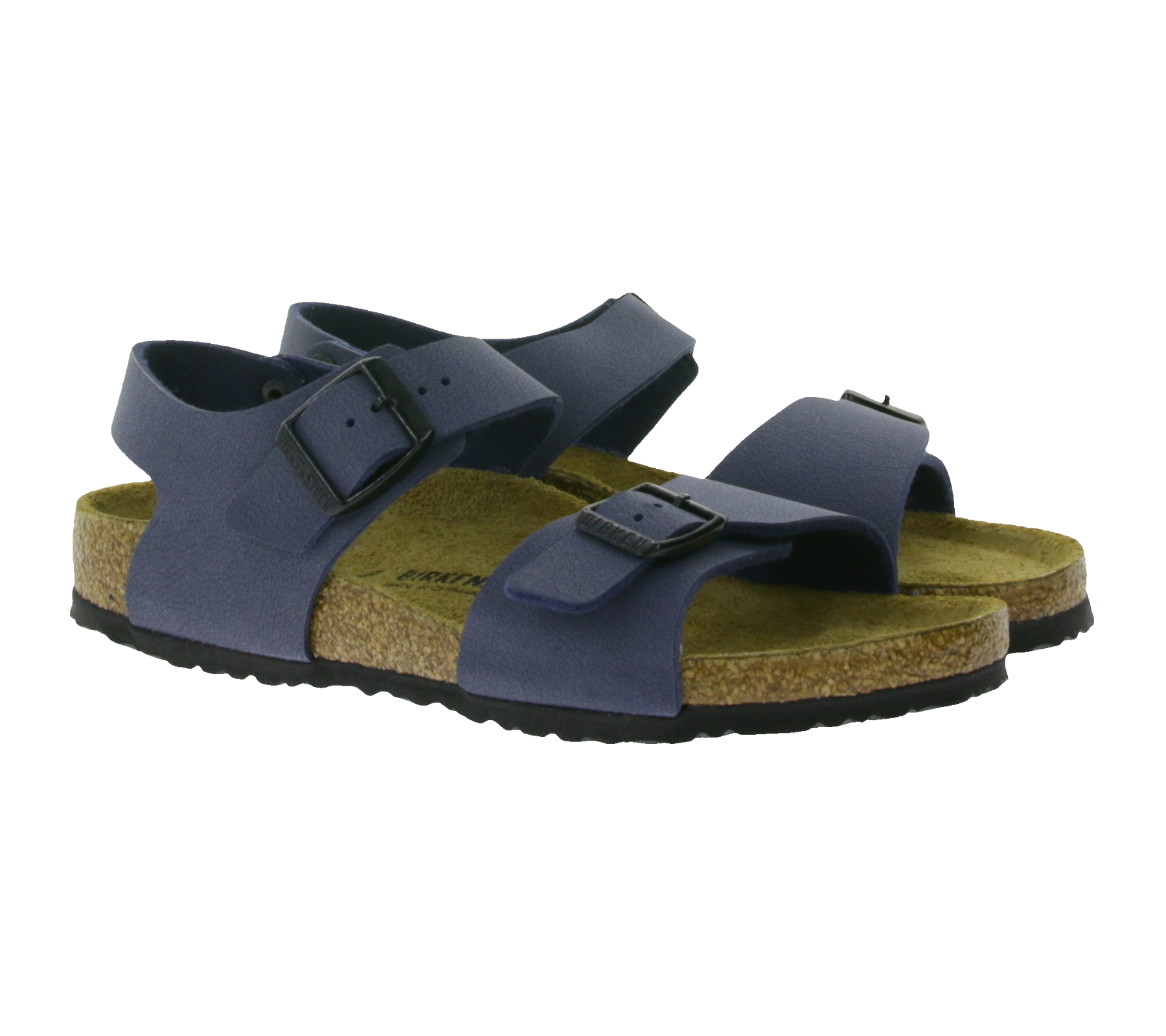 BIRKENSTOCK New York Kids Pantoletten Sandalen Made in Germany schmale Breite Leder-Schuhe 87773 Blau von BIRKENSTOCK