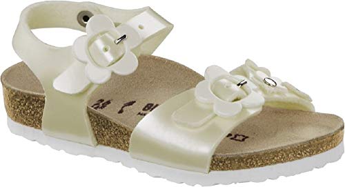 BIRKENSTOCK Rio Plain Birko Flor Pearly Flowers White Kids von BIRKENSTOCK