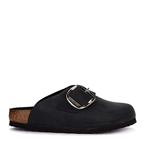 BIRKENSTOCK Sabots Basel Big Buckle Aus Schwarzem Leder - Premium von BIRKENSTOCK