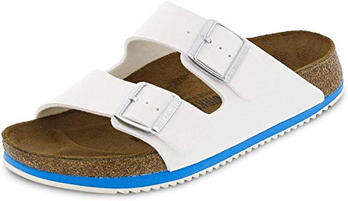 Birkenstock Sandale Arizona Super Grip, Birko-Flor, weiß, normal, Größe 41 230124-41 (Pantolette Schuh Halbschuh Latsche Zweischnaller Berufsschuh Schuhe Birki Arizona Slipper Pantoffel Schluffen) von Birkenstock