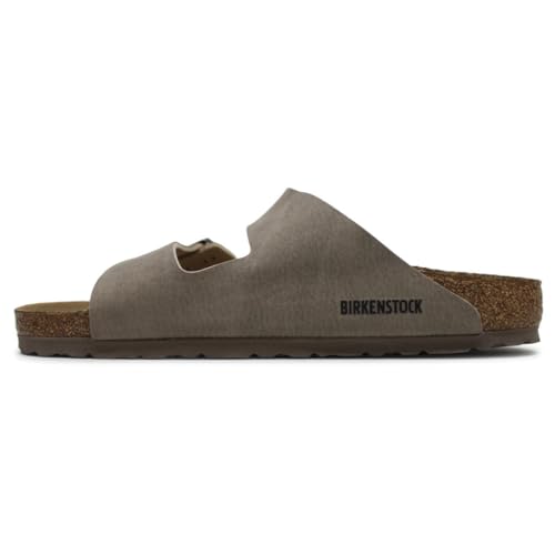 BIRKENSTOCK Herren Pantoletten Arizona Synthetik vegan normal desert dust gray taupe beige - 45/45.0 von BIRKENSTOCK