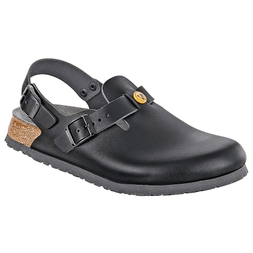 Birkenstock Tokio Clogs Leder - ESD20345:2011 - Schwarz - Gr. 42 von Birkenstock