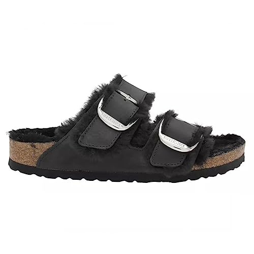 BIRKENSTOCK Unisex Arizona Big Buckle Shearling Oiled Leather Black Sandalen 38 EU BIRKENSTOCK Unisex Arizona Big Buckle Shearling Oiled Leather Black Sandalen 38 EU von BIRKENSTOCK