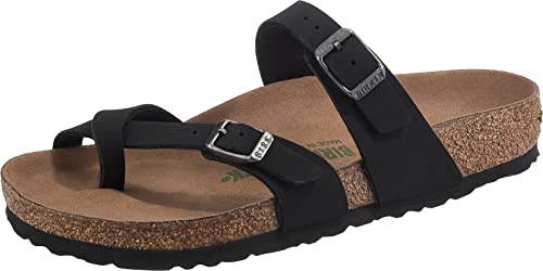 BIRKENSTOCK Unisex Erwachsene Sandale Mayari Birko-Flor Nubuk normal Schwarz 41 von BIRKENSTOCK