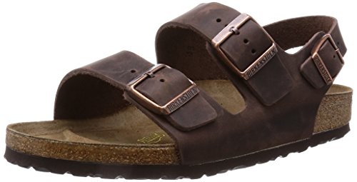BIRKENSTOCK Unisex Milano Eva Wide Sandal, Braun Habana, 46 EU von BIRKENSTOCK