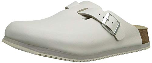 BIRKENSTOCK Unisex Professional Boston Super Grip Leather Slip Resistant Work Shoe,White,38 M EU von BIRKENSTOCK