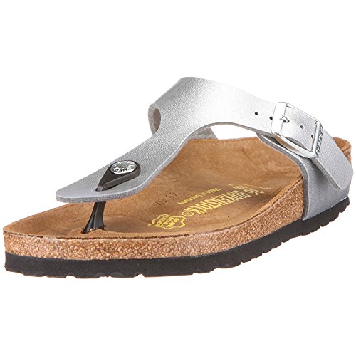 BIRKENSTOCK Zehensteg Sandale Gizeh Silber, BF, Gr. 35-43 043851 + 043853, Größe + Weite:37 schmal von BIRKENSTOCK