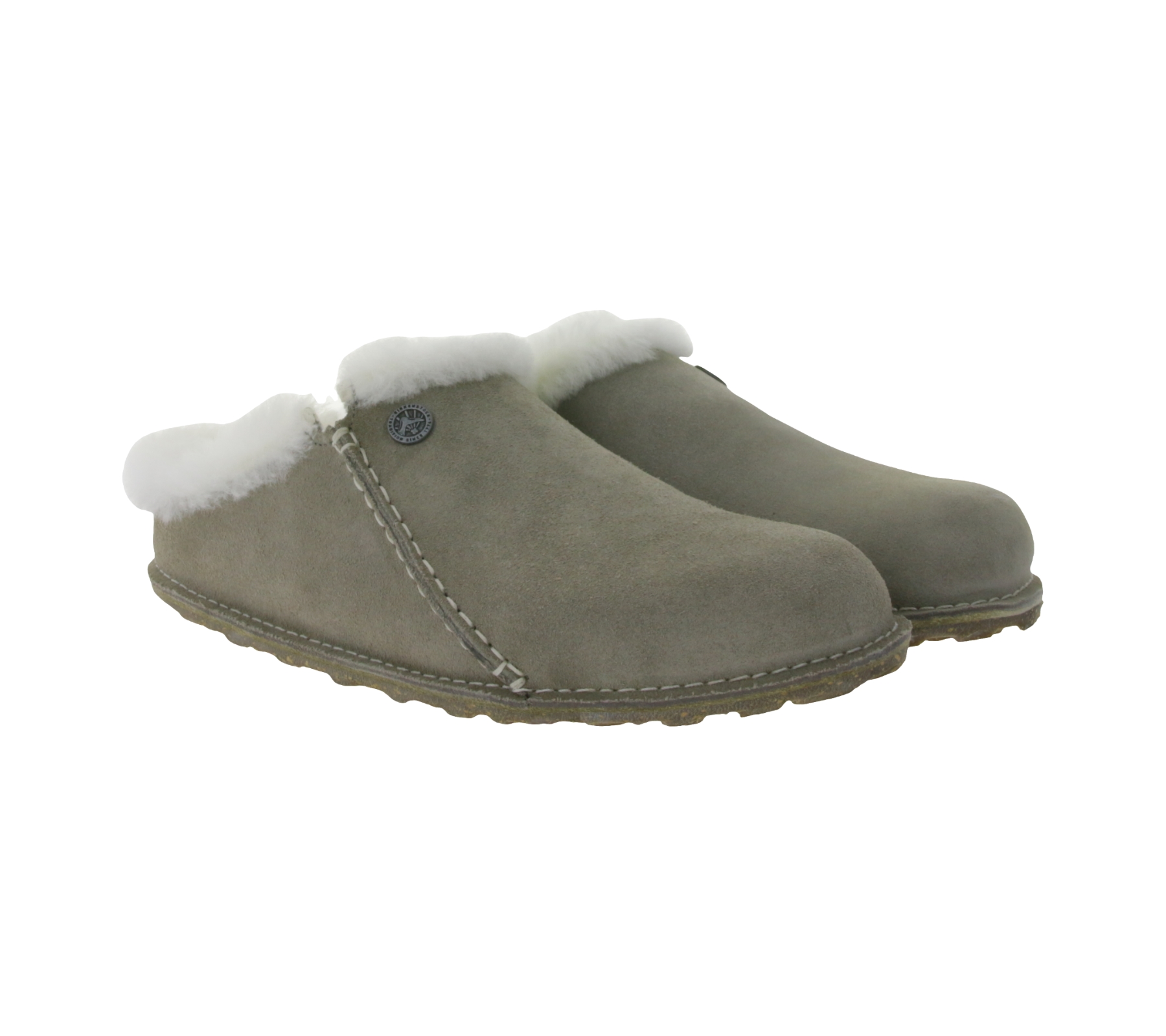 BIRKENSTOCK Zermatt Damen Hausschuhe Echtleder mit Fellfutter Made in Germany schmale Breite 1023144 Grau von BIRKENSTOCK