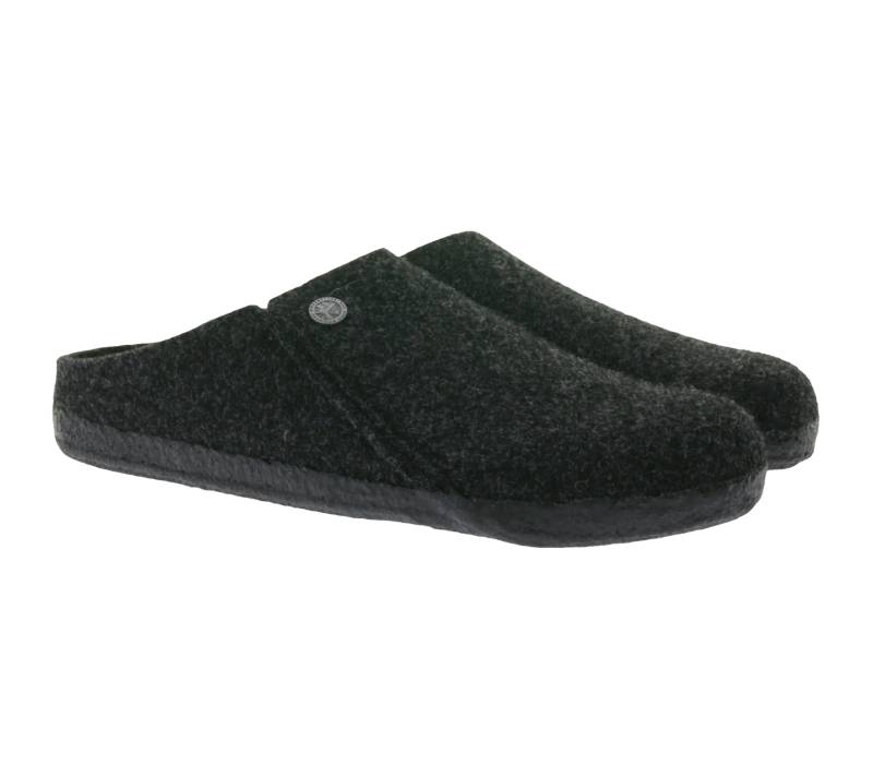BIRKENSTOCK Zermatt Damen Hausschuhe mit Kork-Latex-Fußbett Wollfilz-Schuhe Schlupf-Schuhe Schmale Weite Made in Germany 1014932 Grau von BIRKENSTOCK