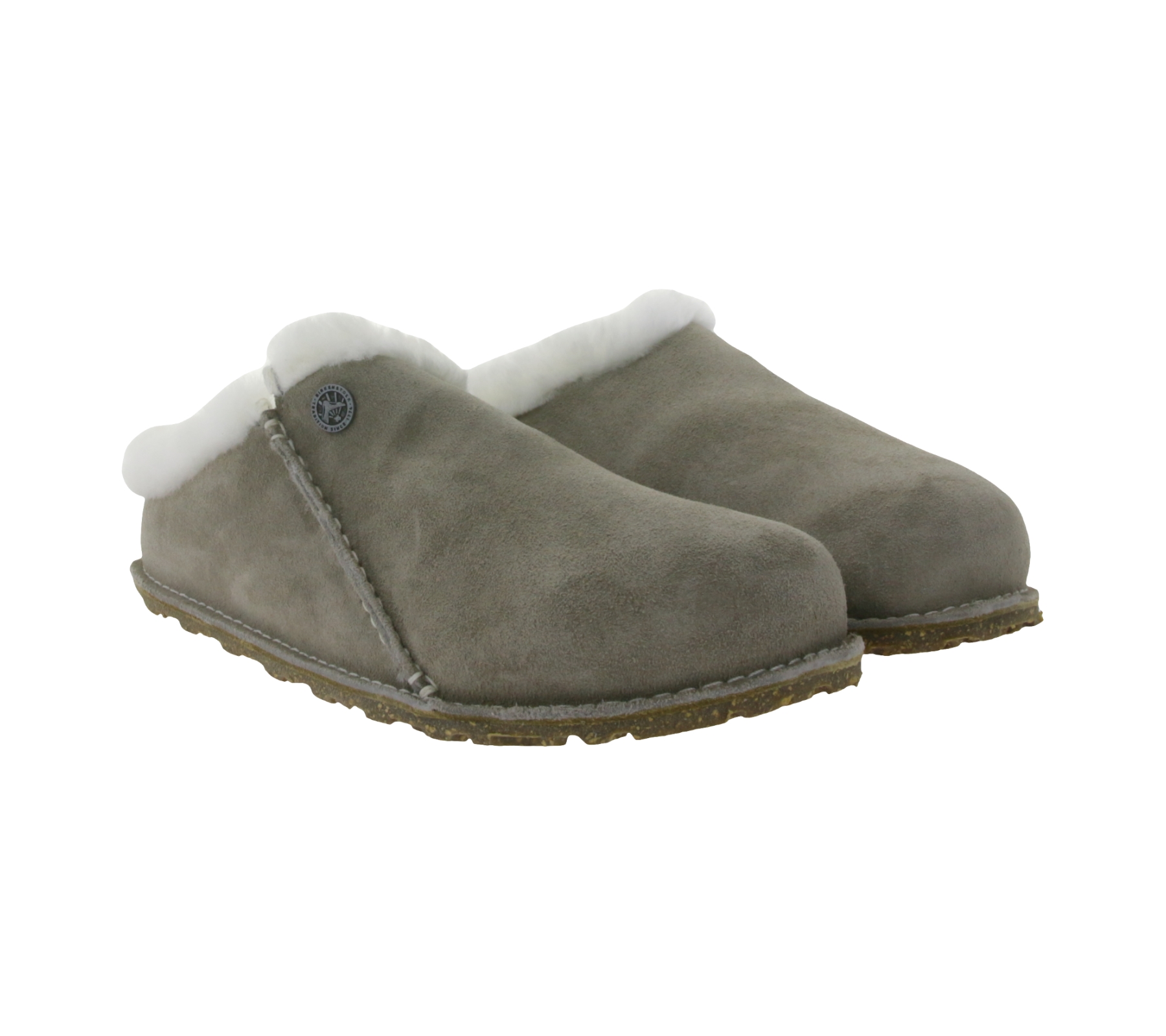 BIRKENSTOCK Zermatt Unisex Hausschuhe Echtleder mit Fellfutter Made in Germany normale Breite 1023099 Grau von BIRKENSTOCK