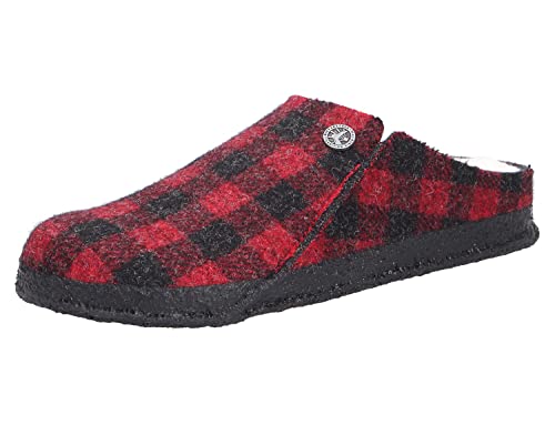 Birkenstock Damen Zermatt Shearling WZ Hausschuhe, plaid red, EU 37 von BIRKENSTOCK