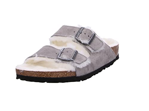 Birkenstock Arizona Fur[Sandals], grau(stonecoin), Gr. 46 von Birkenstock