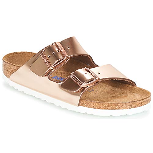 BIRKENSTOCK Classic 952093 Arizona Leder Softfootbed, Damen Pantoletten, Braun (Metallic Copper), 36 EU (3.5 UK) von Birkenstock