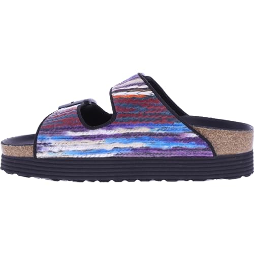 Birkenstock Arizona Platform Sandale für Damen - Mehrfarbig Modell 1025454 Baumwolle, Multi Turquoise, 39 EU von BIRKENSTOCK