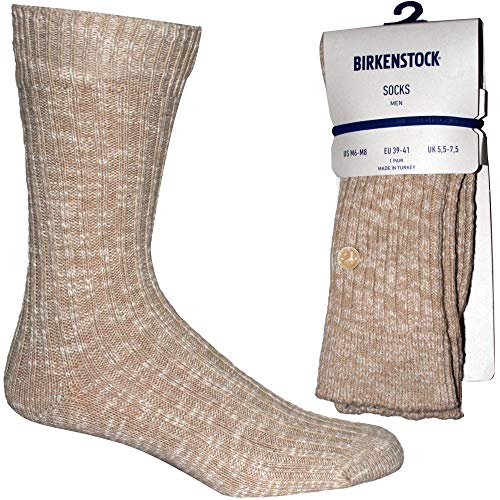 Birkenstock Baumwoll-Stiefelsocken, beige/weiß, Beige/Weiß, L von BIRKENSTOCK