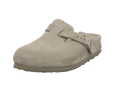 BIRKENSTOCK Boston SFB Vl Schmal Grün - Komfortable vielseitige Clogs, Größe EU 42 - Farbe Faded Khaki von BIRKENSTOCK