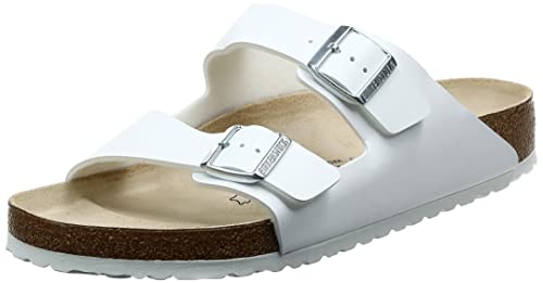 Birkenstock Classic Arizona Birko-Flor Unisex-Erwachsene Pantoletten, Weiß, 45 EU von BIRKENSTOCK