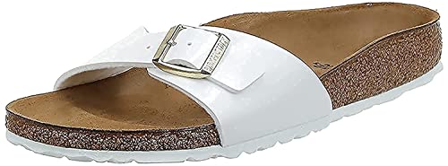 Birkenstock Damen Madrid Birko-Flor Slides, White, 40 EU von BIRKENSTOCK