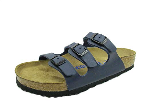 BIRKENSTOCK Classic Florida Birko-Flor Softfootbed, Damen Pantoletten, Blau (Blau), 40 EU von Birkenstock
