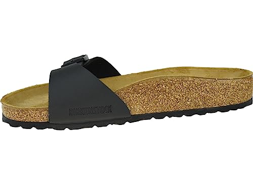 Birkenstock Classic Madrid Birko-Flor, Unisex-Erwachsene Pantoletten, Schwarz (Black/49), 37 EU von BIRKENSTOCK