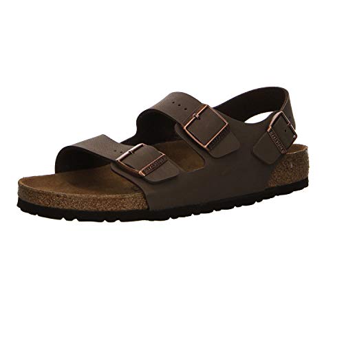 Birkenstock Classic Unisex-Erwachsene Milano Birko-Flor Sandalen, Braun von BIRKENSTOCK