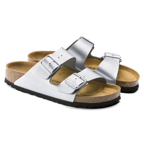 BIRKENSTOCK Damen Arizona Silver, Birko Flor FLIP Flops, Silber, 35 EU von Birkenstock