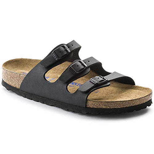 BIRKENSTOCK Classic Florida Birko-Flor Softfootbed 53013, Pantoletten, Schwarz (Schwarz 49), 38 EU (5 UK) von Birkenstock