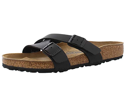 Birkenstock Damen-Ledersandale Yao, Schwarz (Schwarzes Birko-Flor), 36/36.5 EU von BIRKENSTOCK