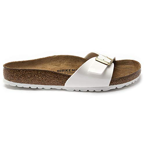 Birkenstock Damen Madrid Birko-Flor Slides, White, 38 EU von BIRKENSTOCK
