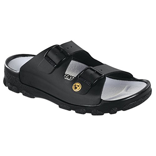 Birkenstock Toulon ESD Damen und Herren Pantoletten Schwarz, EU 44 von BIRKENSTOCK