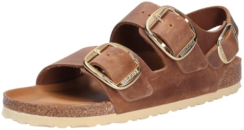 Birkenstock Fußbett Sandale, hell-braun(cognac), Gr. 39 von BIRKENSTOCK