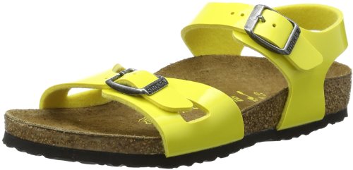 Birkenstock Kids Unisex-Kinder Rio BF Lack Pantoletten, Gelb (Sun), 32 von BIRKENSTOCK