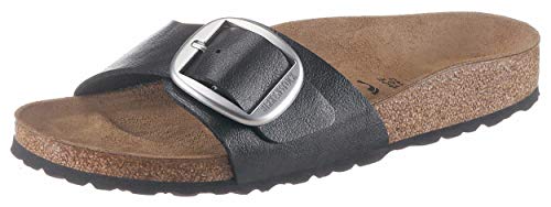 Birkenstock Madrid Damen-Pantoletten mit großer Schnalle, Schwarz - Schwarz - Größe: 41 EU von BIRKENSTOCK