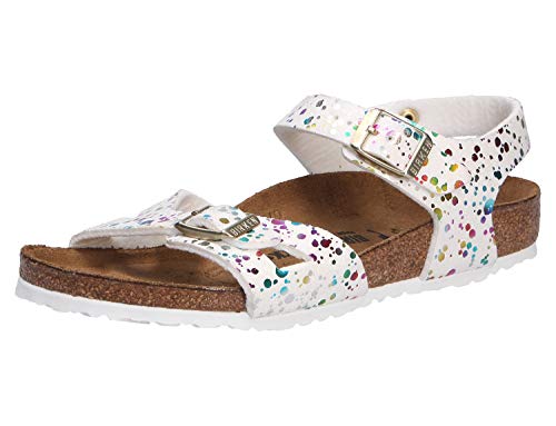 Birkenstock Mädchen Rio Microfibre Confetti White Sandale von BIRKENSTOCK