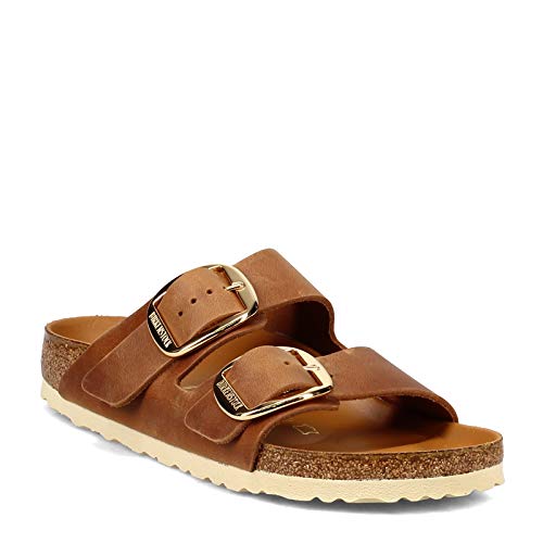Birkenstock Schuhe Damen Hausschuhe 1011073 Arizona Big Buckle Größe 39 Cognac, Antique Cognac, 39 EU von BIRKENSTOCK
