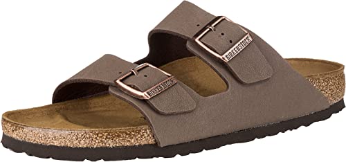 Birkenstock Unisex Arizona Birko-Flor Nubuck Pantoletten, Braun (Mocca), 37 EU von BIRKENSTOCK