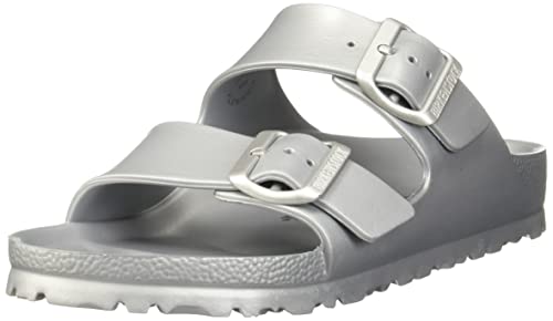 Birkenstock Unisex Arizona Essentials EVA Metallic Silver Sandals - 41 Narrow EU von BIRKENSTOCK