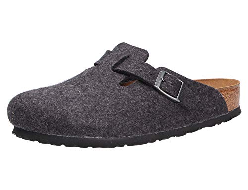 Birkenstock Unisex-Erwachsene Boston Wollfilz Clogs, Grau (Anthrazit) von BIRKENSTOCK