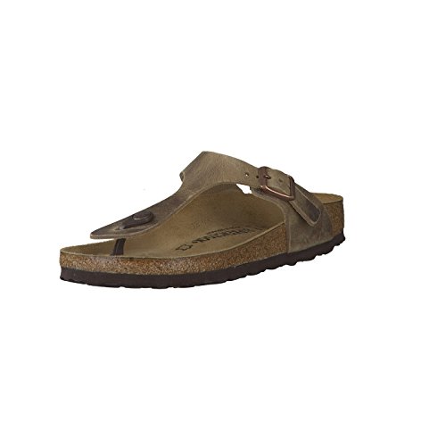 Birkenstock Unisex Gizeh Greased Leather Zehentrenner, Braun (Tabacco Brown), 41 EU von BIRKENSTOCK