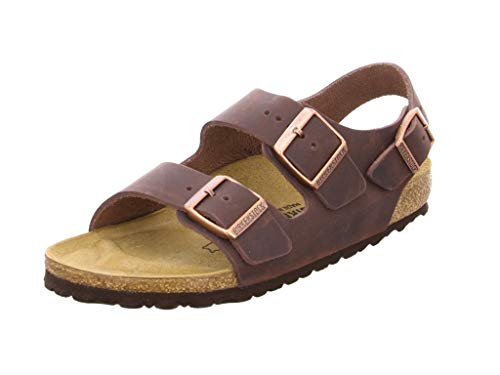 Birkenstock Unisex Milano, Oiled Leather Sandal, Braun (Habana Habana), 45 EU von Birkenstock