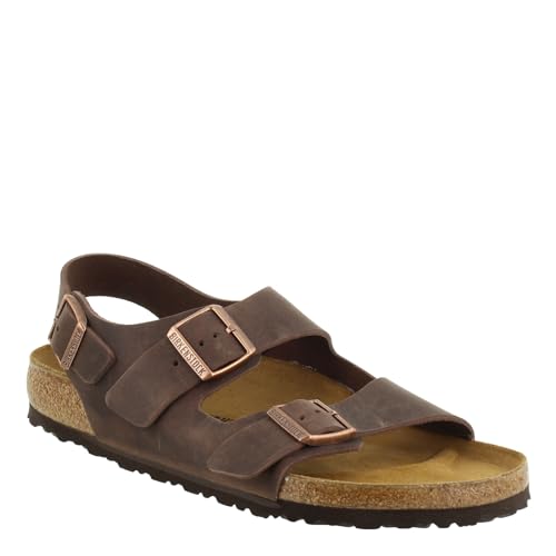 BIRKENSTOCK Classic Milano Birko-Flor 634503, Riemchensandalen, Braun (Mocca 650), 45 EU (10.5 UK) von Birkenstock