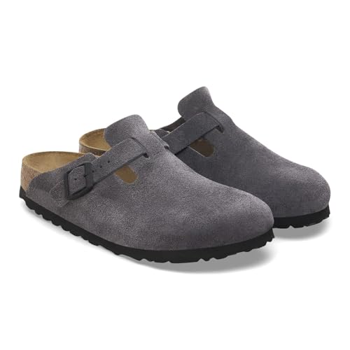 Boston Suede Leather Velvet Grey Normale Weite Gr. 39 von BIRKENSTOCK