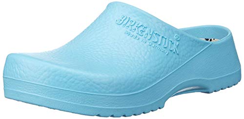 BIRKENSTOCK Unisex waschbarer PU-Clogs Super Birki für Damen und Herren mit rutschhemmender Laufsohle und Fußbett aus Kork/Textil Modell 68501 - Farbe Himmelblau - Größe 36 von BIRKENSTOCK