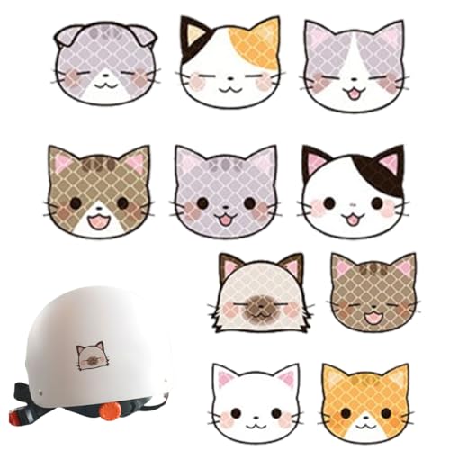 BIRLOZA 10 Stück Reflektierende Aufkleber,Wasserdichte Reflektoren Aufkleber,Hohe Sichtbarkeit Aufkleber,Helle Sicherheit für Die Nacht,Reflektor Aufkleber für Schulranzen,Kinderwagen,Fahrrad,Helm von BIRLOZA