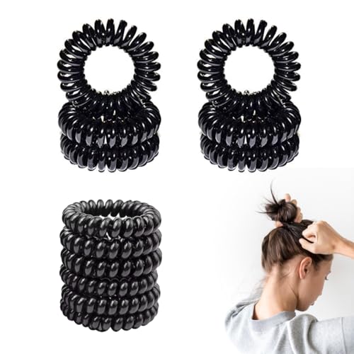 BIRLOZA 12 Stück Spiral Haargummis, Haargummi Damen Telefonkabel, Zopfgummis Damen, Haargummi Telefonkabel Spiral für Damen und Mädchen von BIRLOZA