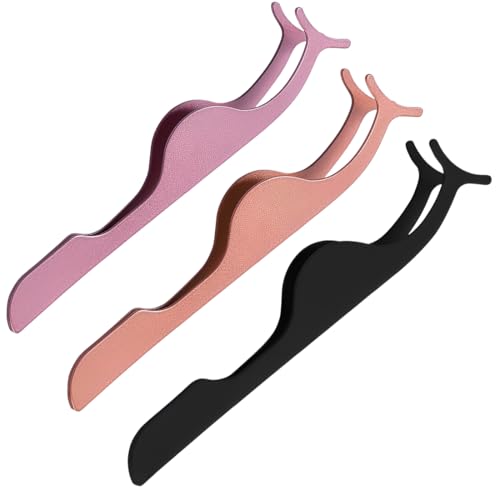 BIRLOZA 3 Stück falsche Wimpern professionelle Wimpernverlängerung gebogene Wimpernpinzette Edelstahl Applikator Entferner Clip Pinzette Lockenwickler für Wimpernbügel Anwendung Entfernung von BIRLOZA